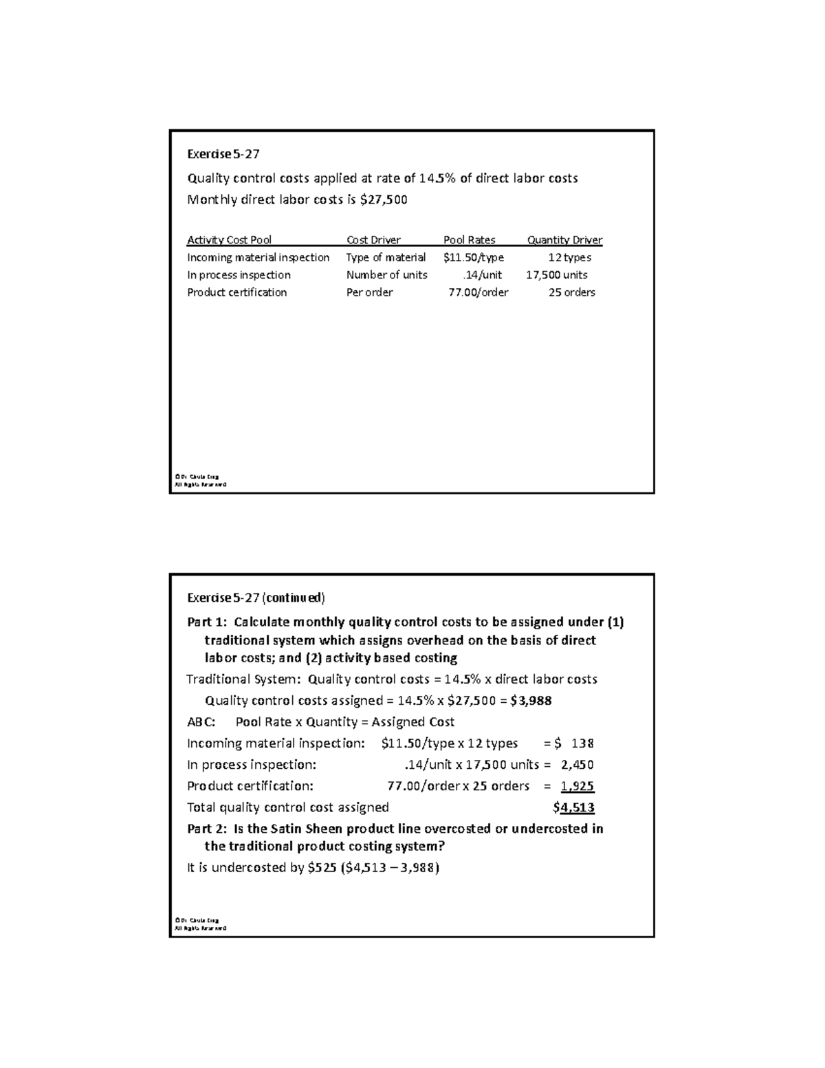Ex For Chapter 4 Managerial Accounting Exercise 5 27 Quality Control Costs Applied At Rate Ex For Chapter 4 Managerial Accounting Exercise 5 27 Quality Control Costs Applied At Rate