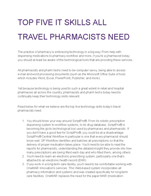 6 Essential Skills Needed to be a Pharmacy Technician - However, there ...