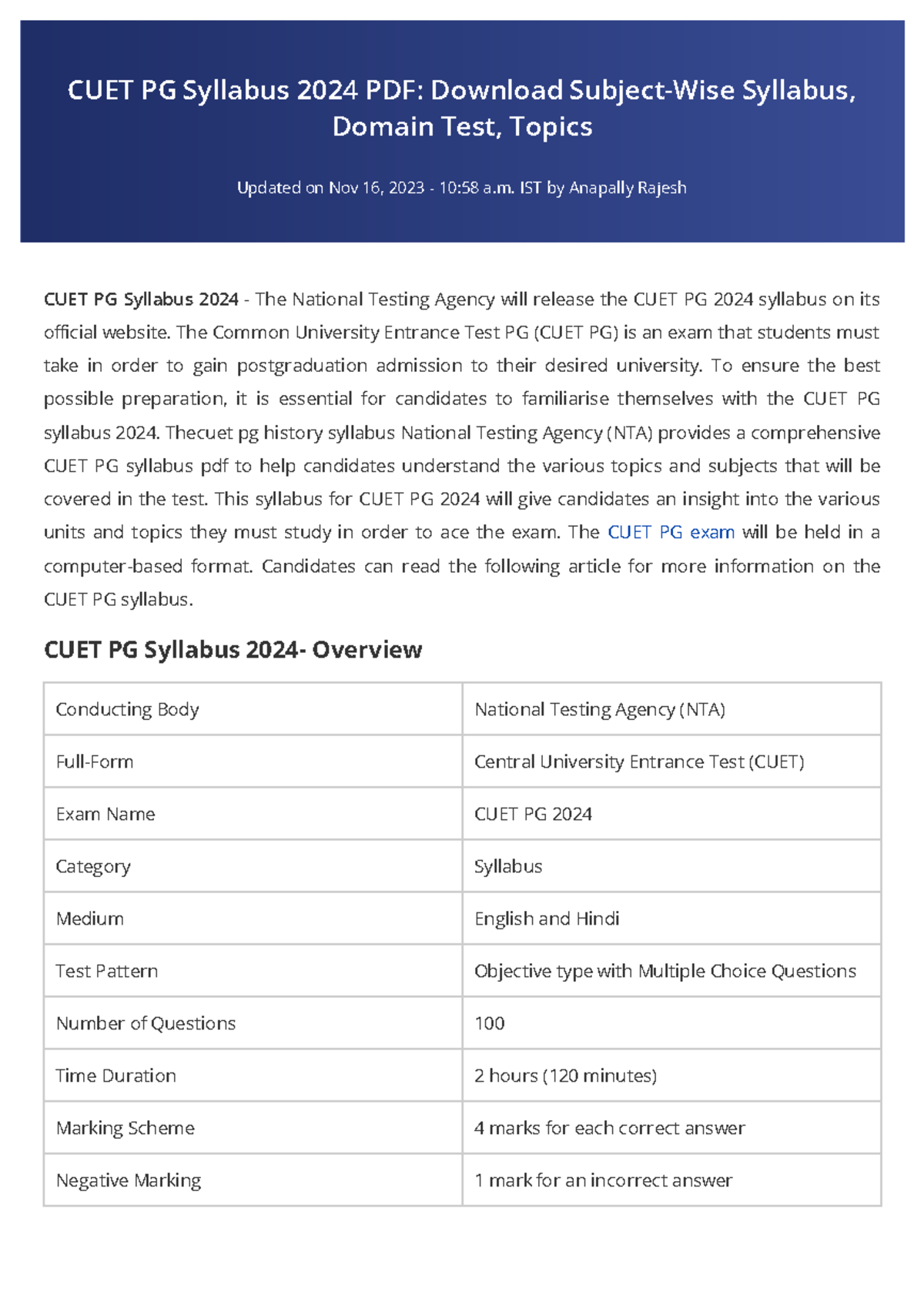 Article careers 360 20231130124920 - CUET PG Syllabus 2024 PDF ...