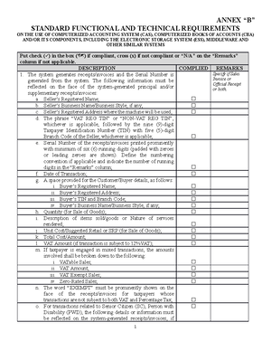 Annex C-1 Summary of System Description - SUMMARY OF SYSTEM DESCRIPTION ...