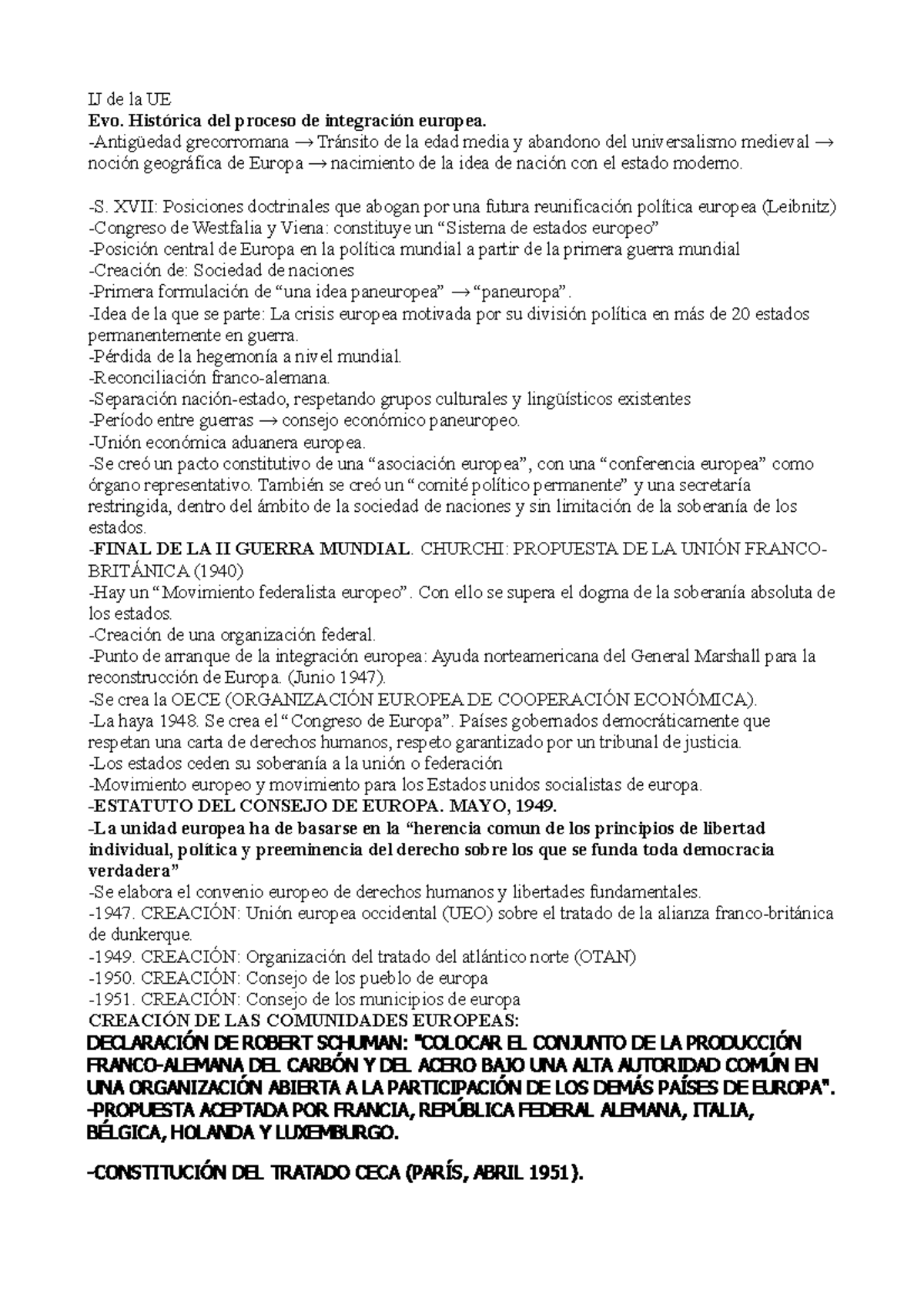 Ijue Apuntes 1 4 Ij De La Ue Evo Histórica Del Proceso De Integración Europea Antigüedad 0201