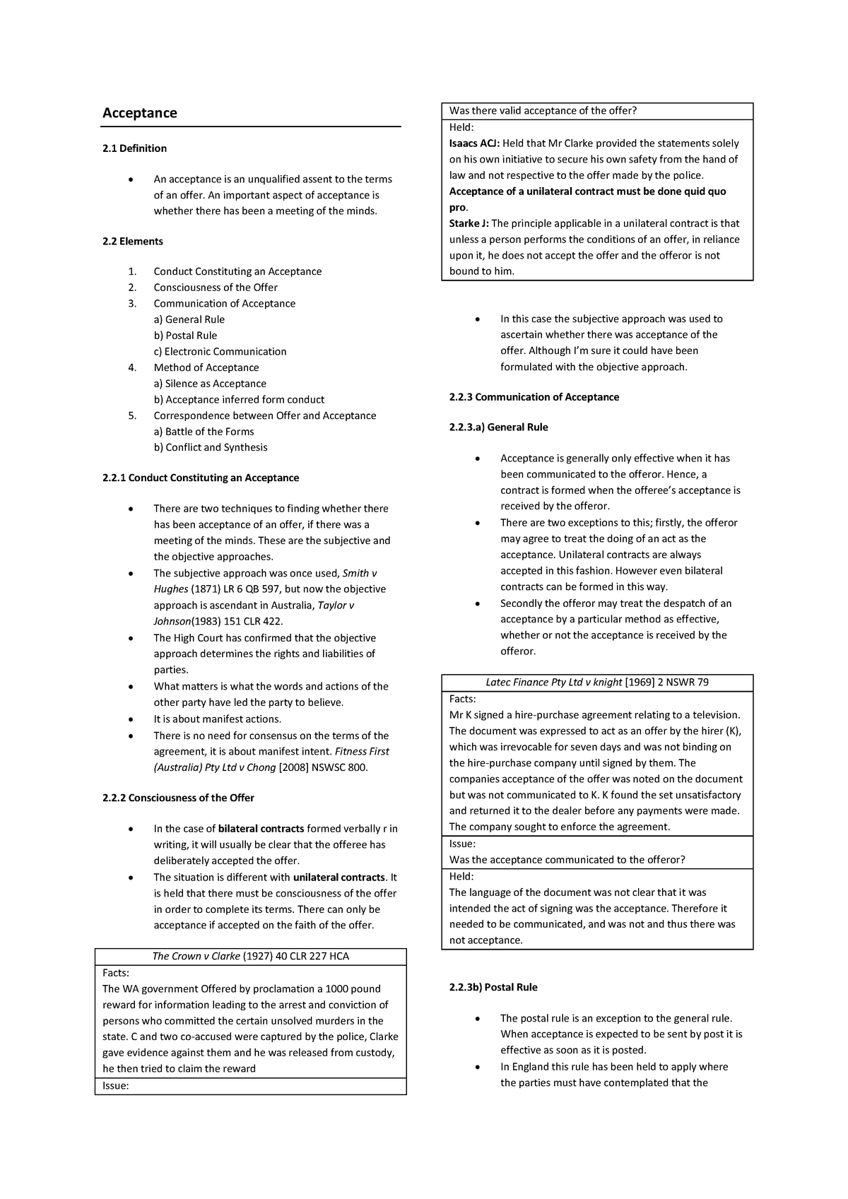 Revision Notes, Principles Of Private Law, Chapter 2-6 - StuDocu