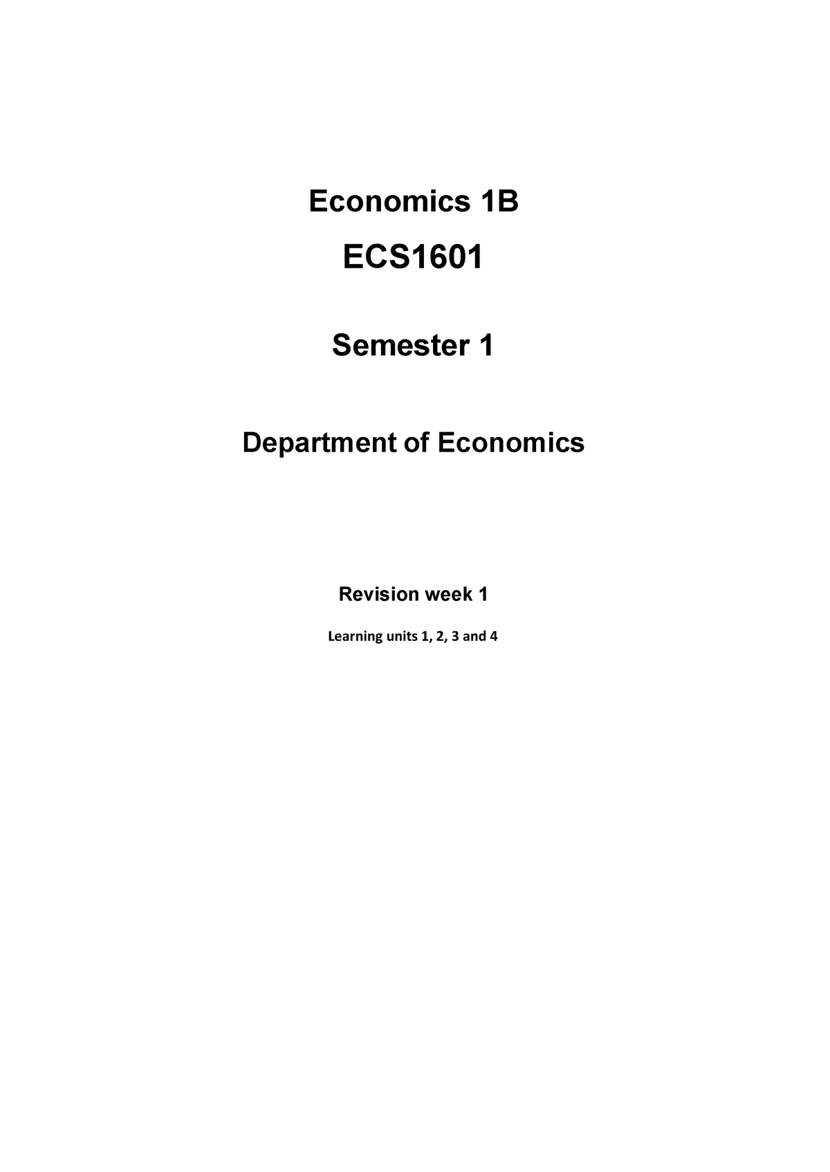 Economics B - Warning: TT: Undefined Function: 32 Economics 1B ECS ...