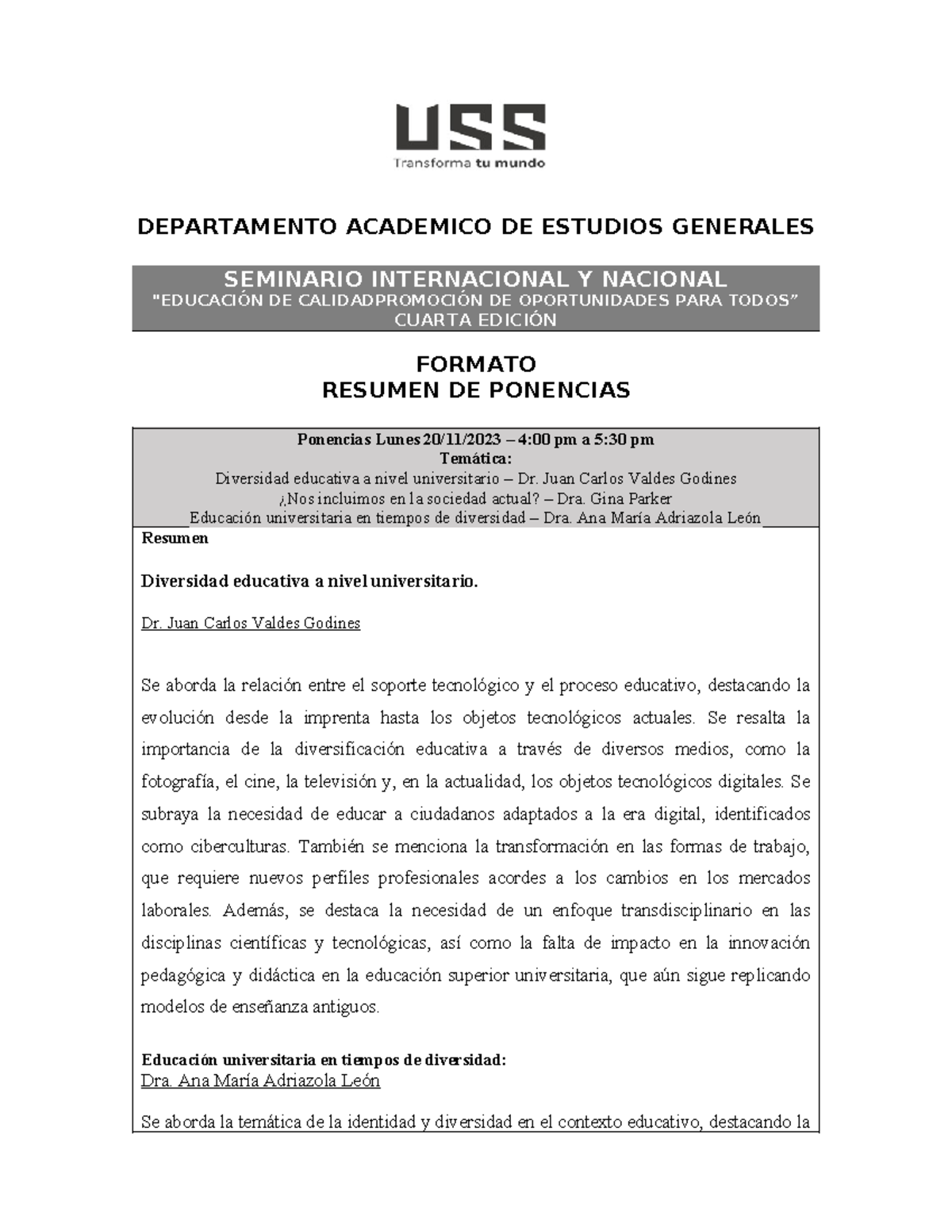 Formato Resumen 2023 - PONENCIA - DEPARTAMENTO ACADEMICO DE ESTUDIOS ...