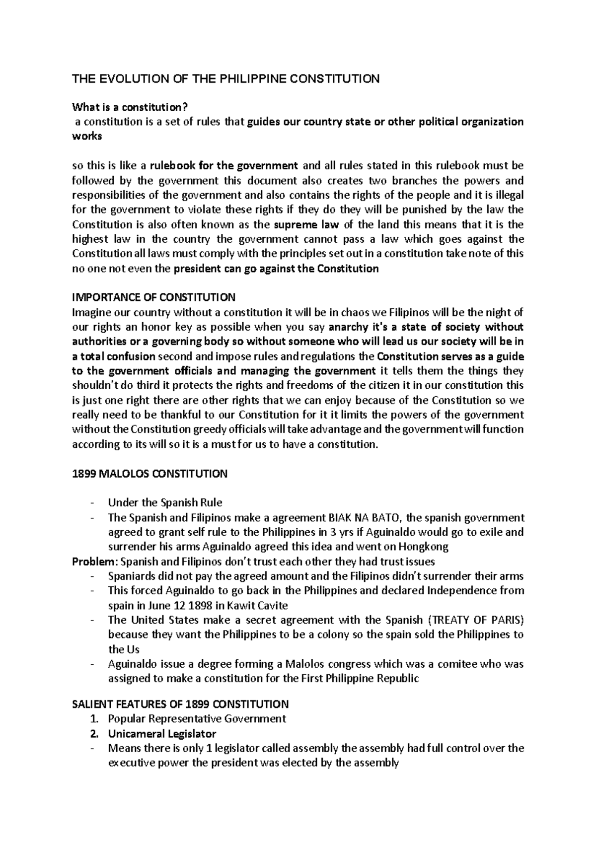 The Evolution of Philippine Constitution - THE EVOLUTION OF THE ...