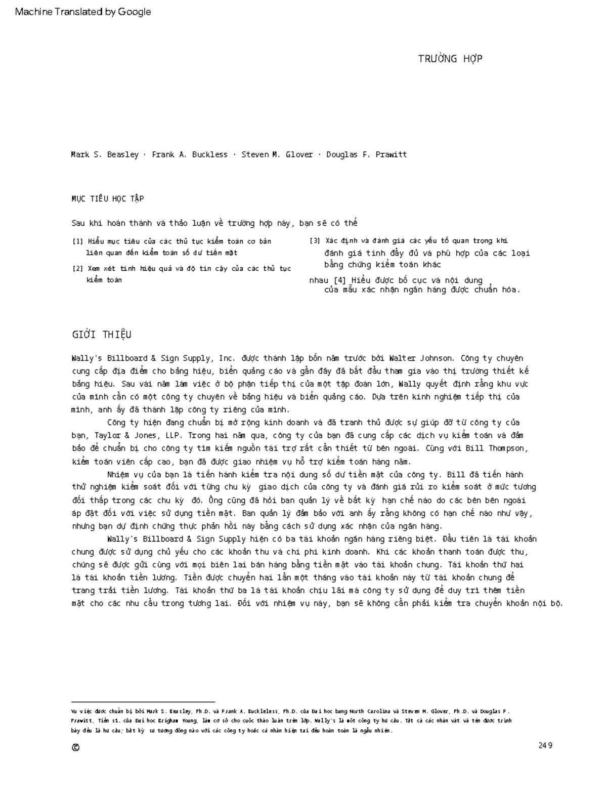 Wallys billboard sign supply 1 đánh giá tính đầy đủ và phù hợp của các loại bằng chứng kiểm