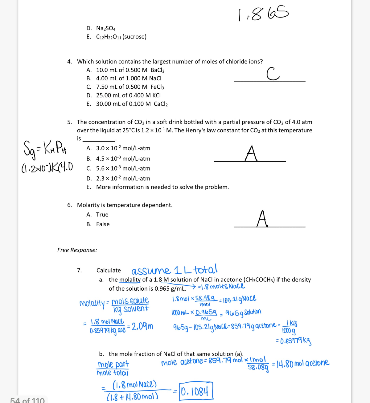 IMG 0776 - Professor Hatab: Chem 2: Exam 1 Chapters 9-10 Practice ...