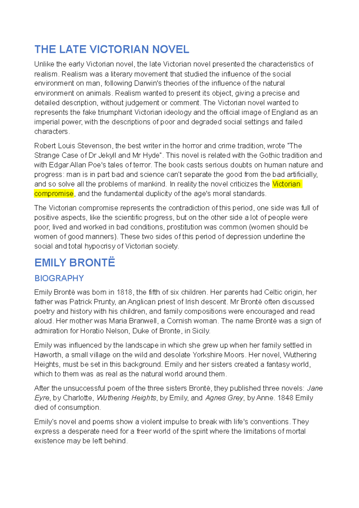 THE LATE Victorian Novel - THE LATE VICTORIAN NOVEL Unlike the early ...