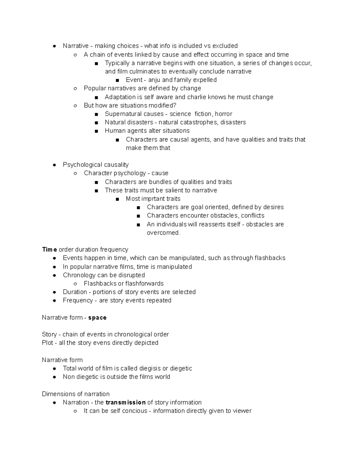 narrative lecture Narrative making choices what info is included