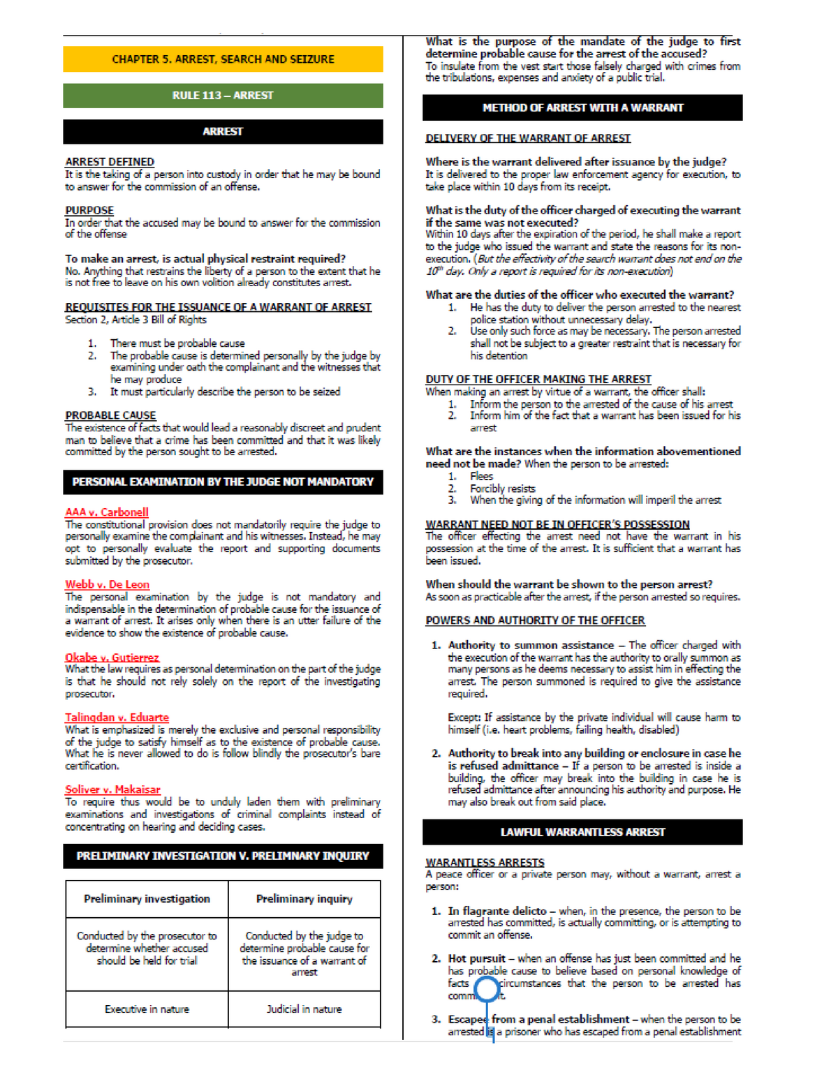 rule-113-summary-on-rules-of-court-arrest-criminal-procedure