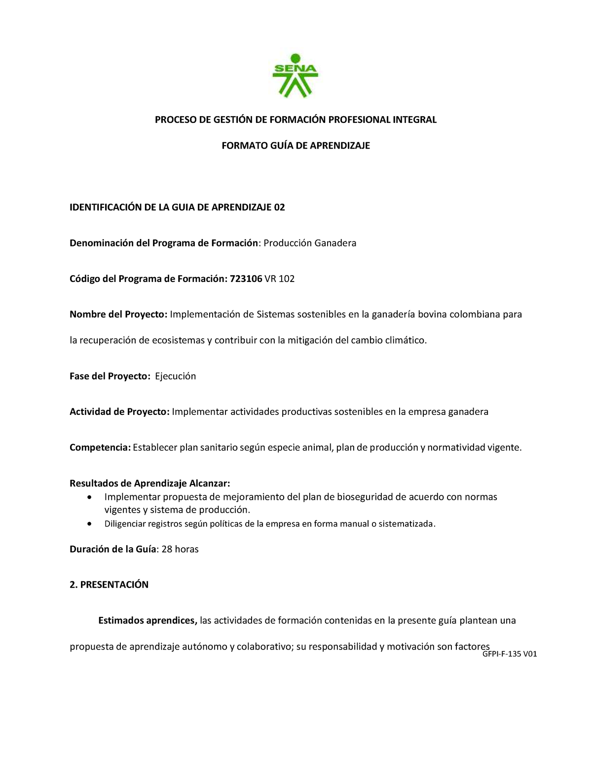 GFPIn Fn 135n Guian 2nn RAPn Indicadoresnyn Parametrosn Productivos ...