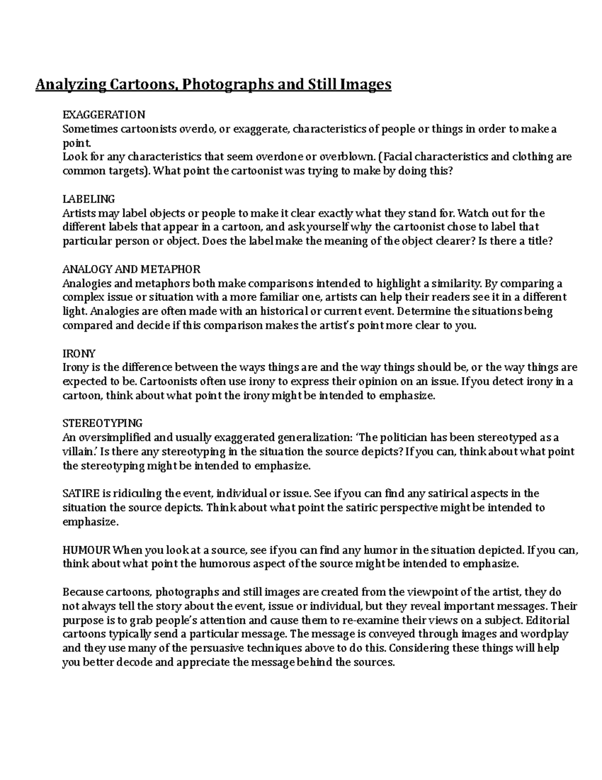 Copy of Capitalism Source Analysis - Analyzing Cartoons, Photographs ...