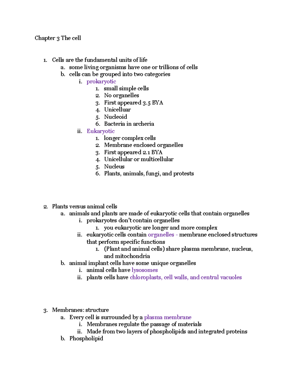 Chapter 3 The cell Chapter 3 The cell Cells are the fundamental units