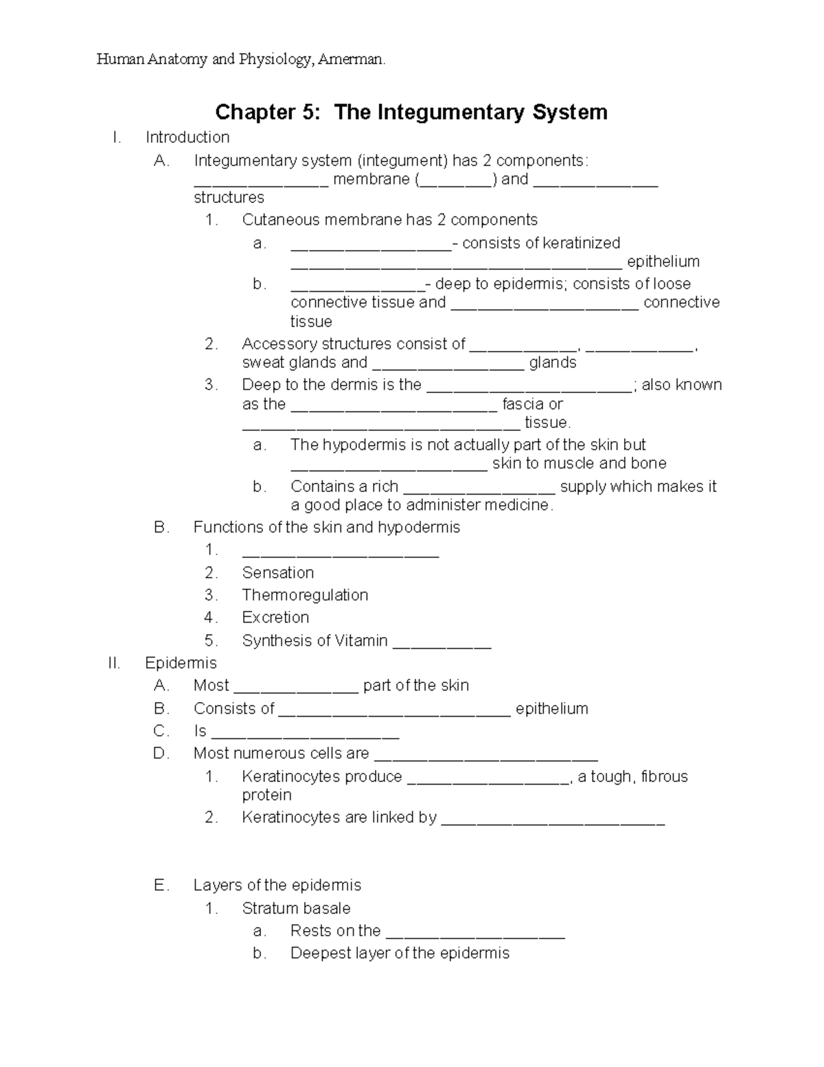 BIO+109HYB+Chapter+5+Outline+Notes+Amerman - Chapter 5: The ...
