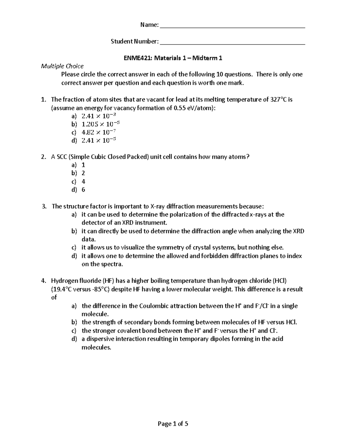 Practice Midterm - Name ...