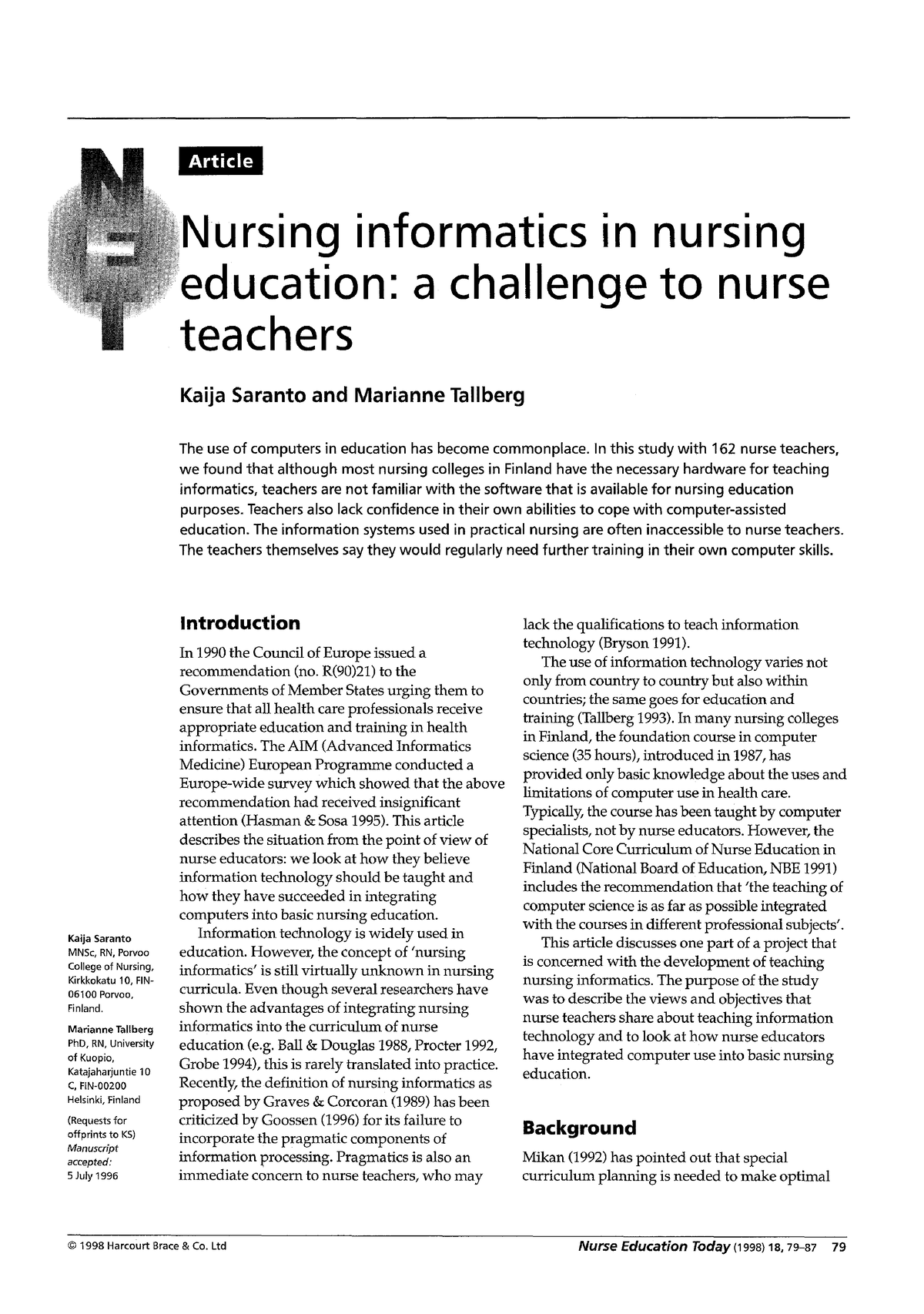 nursing informatics reaction paper