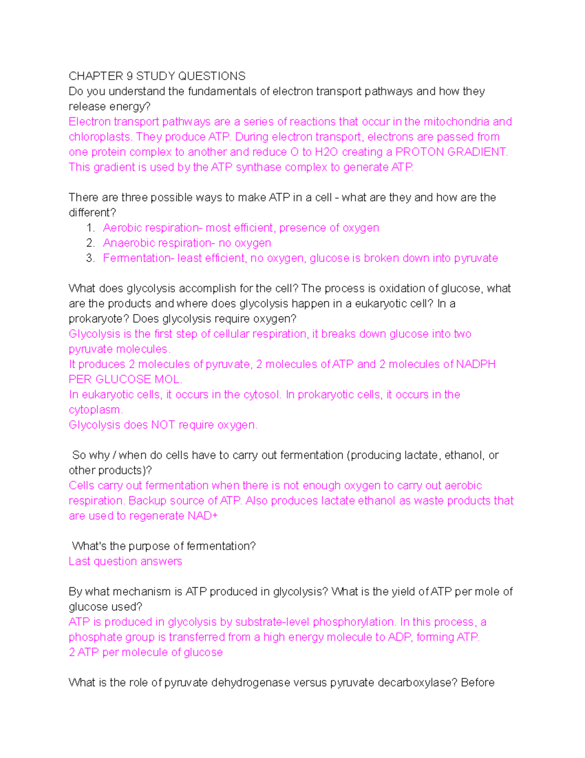Chapter 9 stsudy questions - CHAPTER 9 STUDY QUESTIONS Do you ...