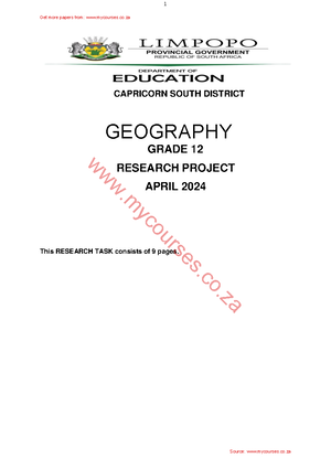 research task grade 12 geography