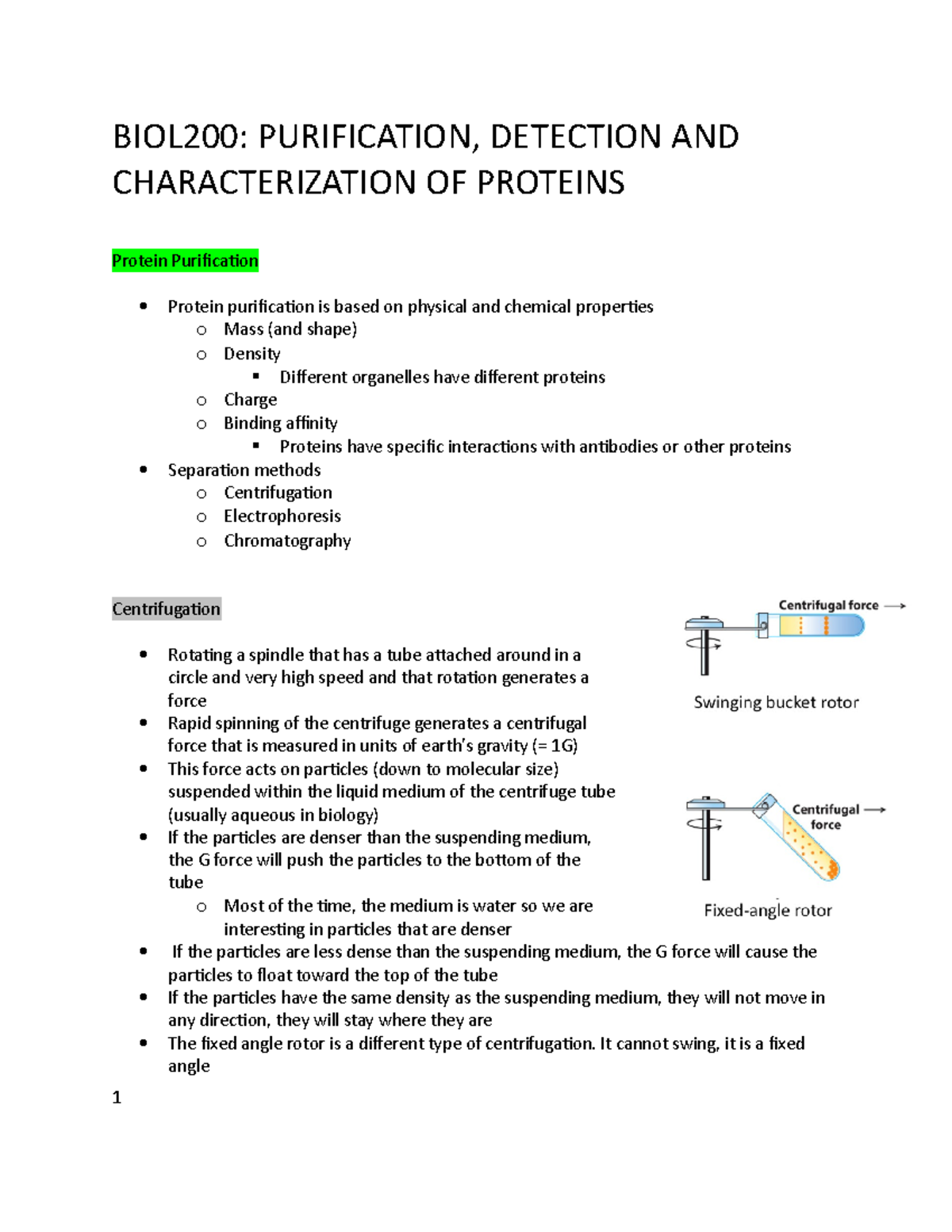 Lecture 20 - BIOL 200 Fall 2018 - Purification and Detection of ...