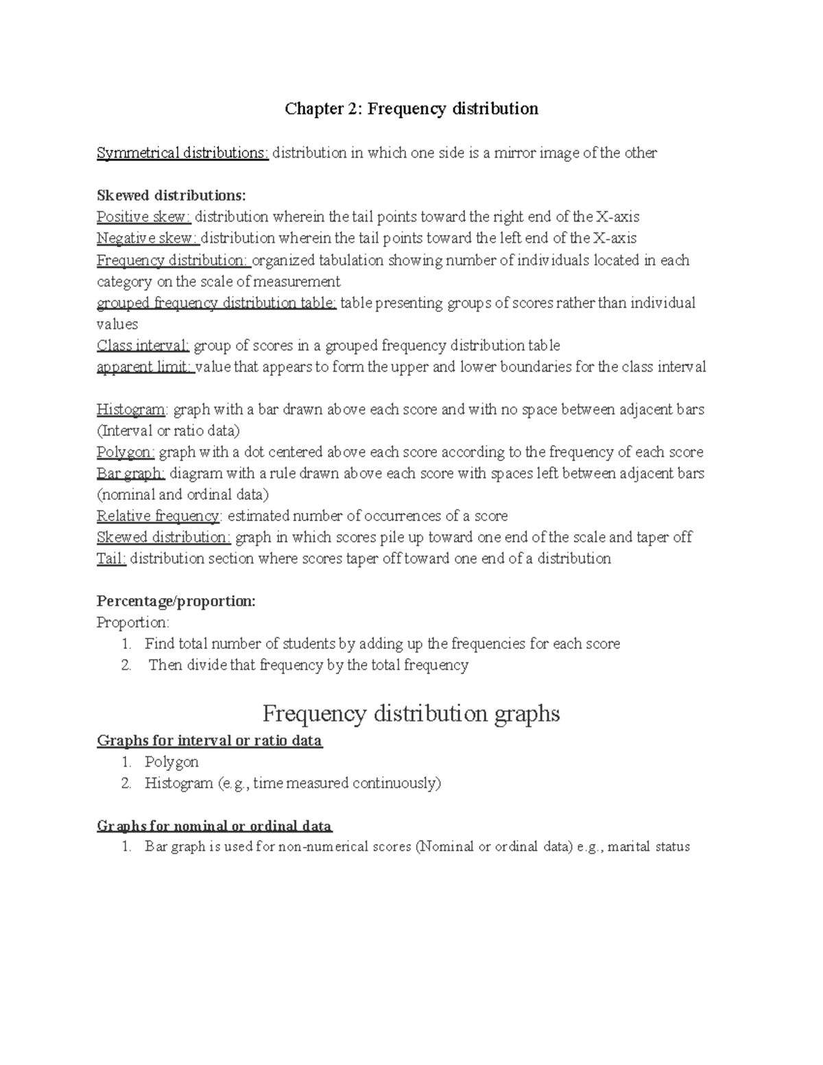 Statistics Frequency Distribution Chapter 2 - Chapter 2: Frequency ...