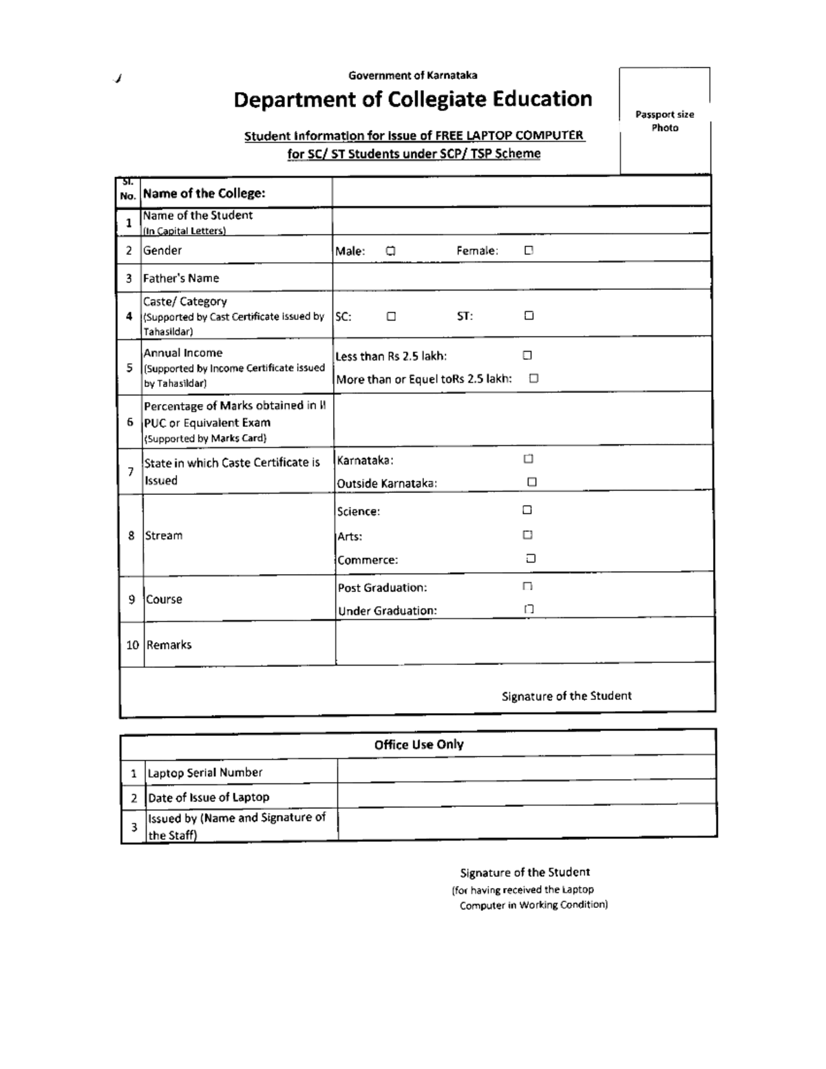 Laptop-Application-Form - Bachelor of computer applications - Studocu