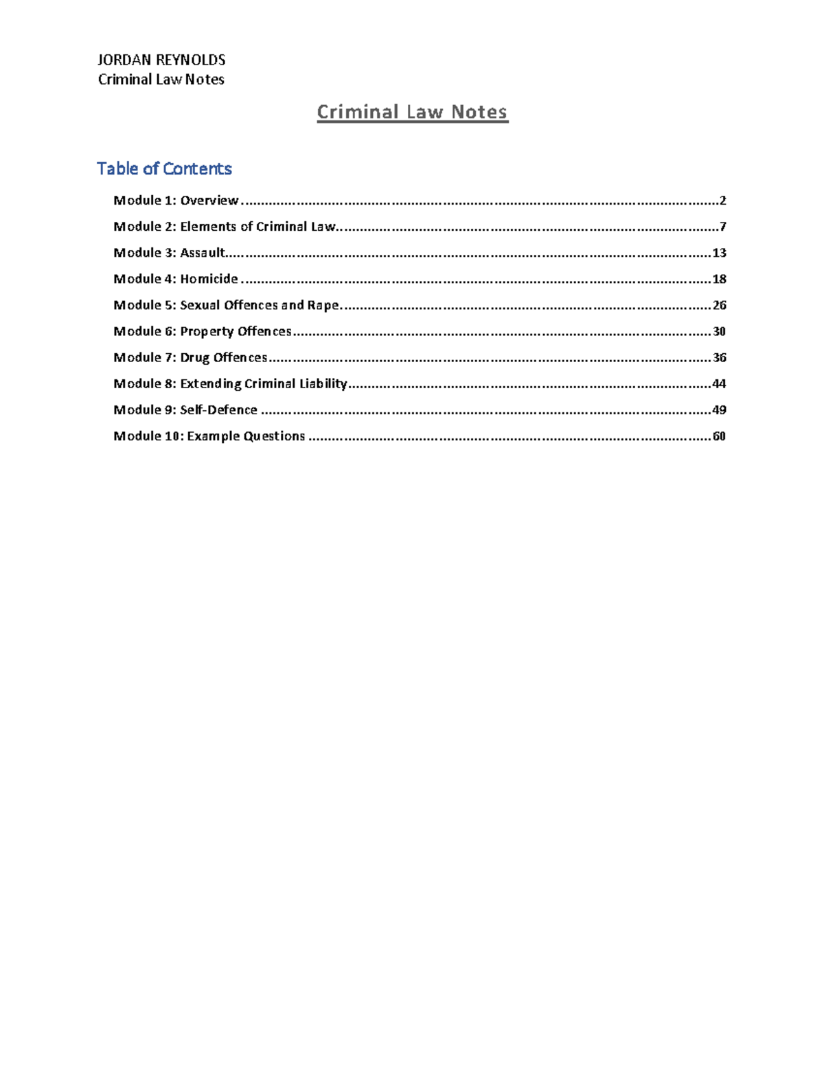 Criminal Law Notes - Warning: TT: undefined function: 32 JORDAN ...