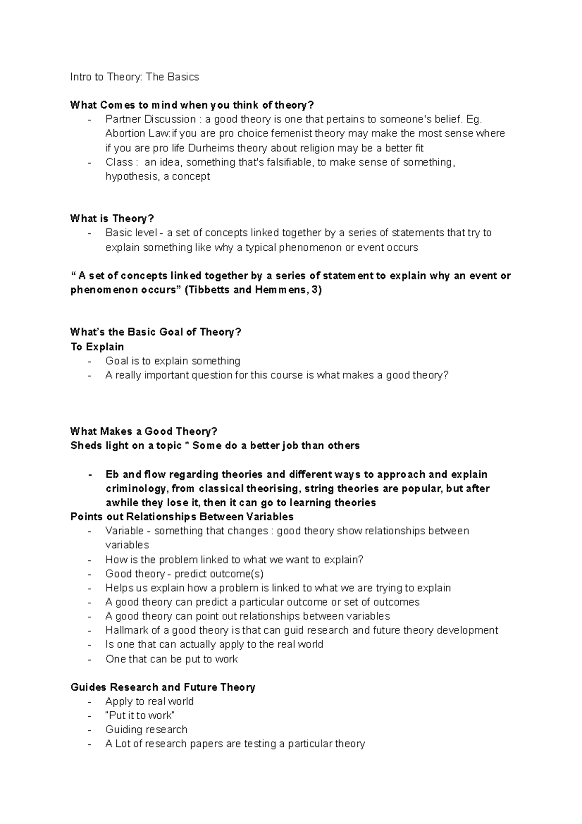 Classical Theories of Crime Intro to Theory The Basics What Comes to