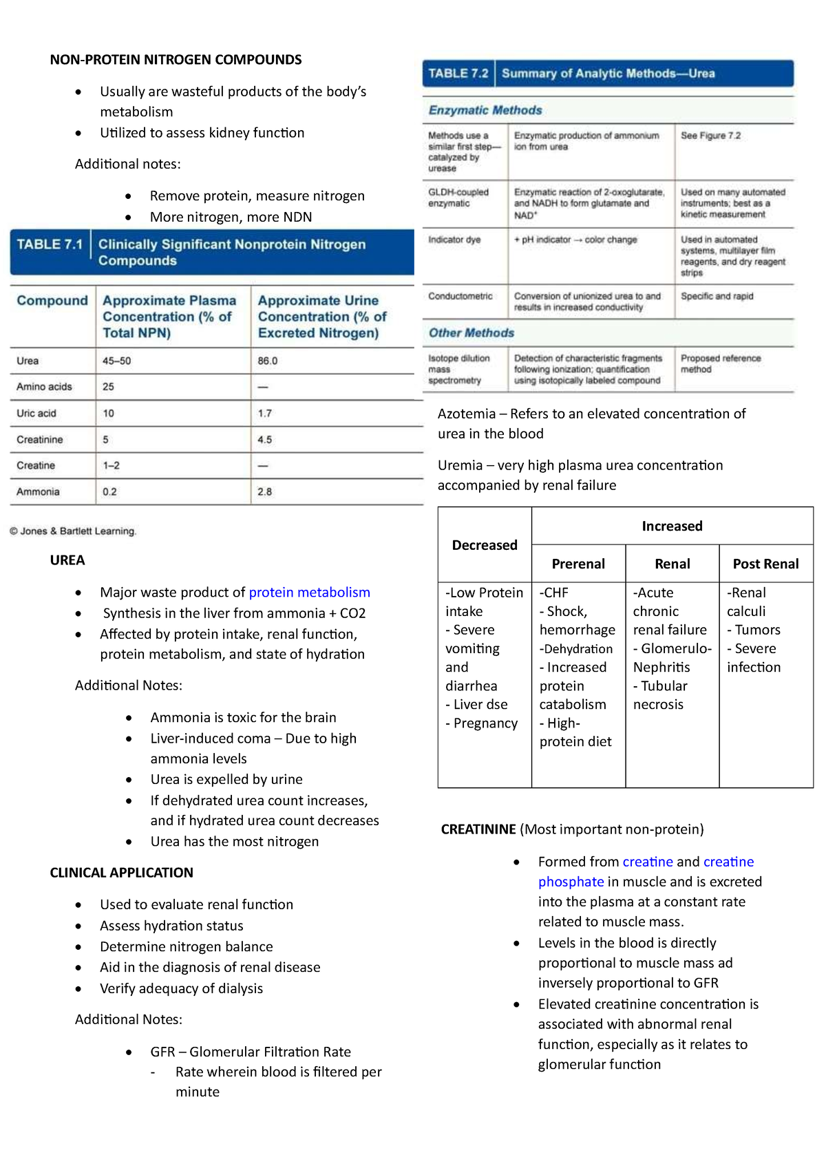 Non Protein Nitrogen Compounds - NON-PROTEIN NITROGEN COMPOUNDS Usually ...