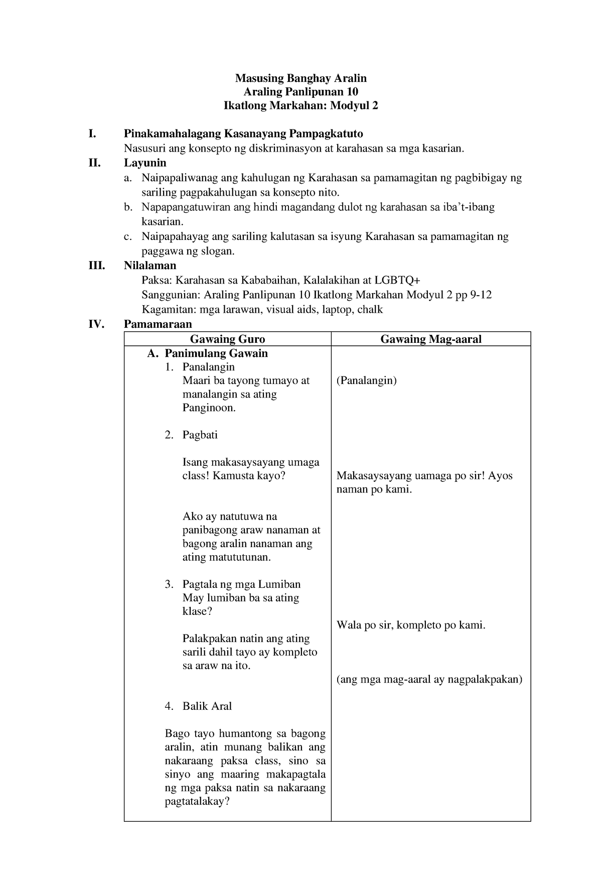 Module-2-DLP- Lesson-2 - Masusing Banghay Aralin Araling Panlipunan 10 ...