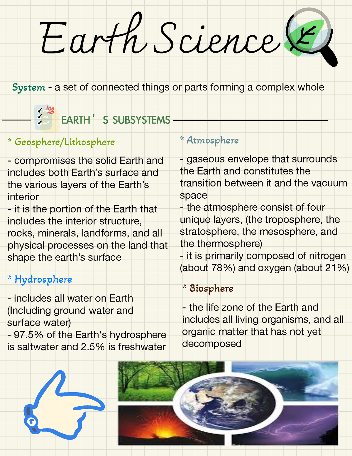 Earth's Systems - Earth Science System - a set of connected things or ...