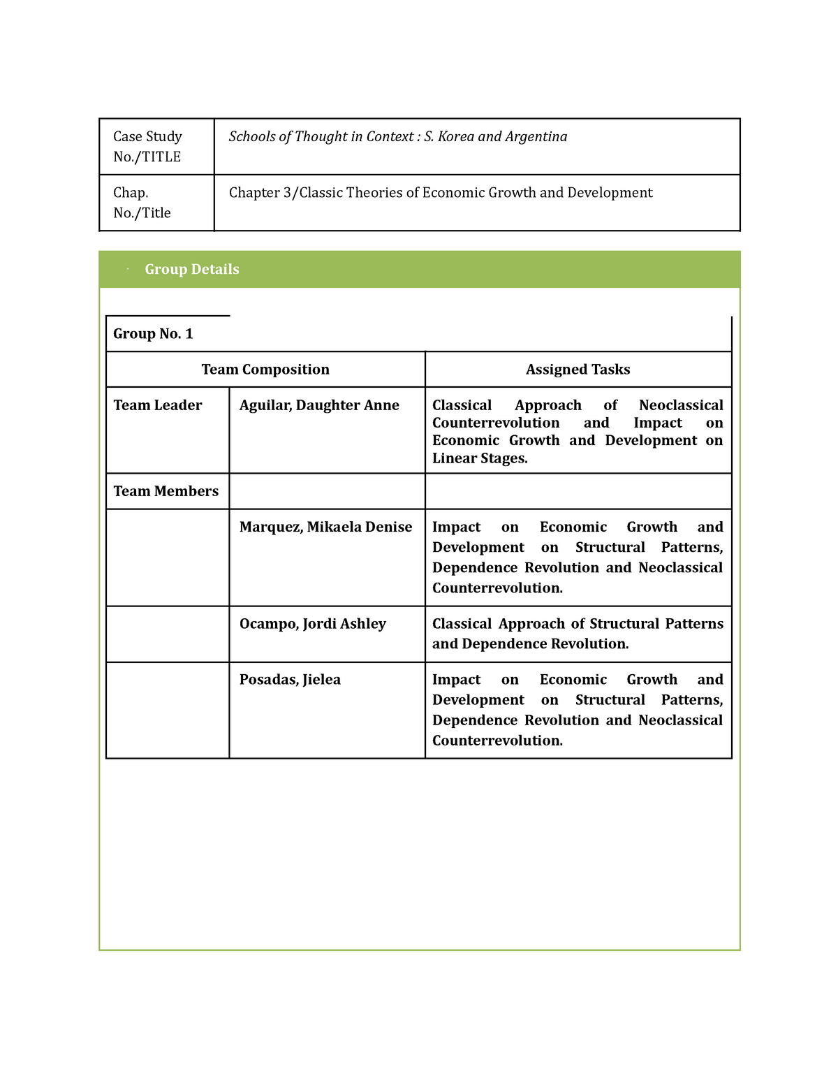 case study on economic growth and development