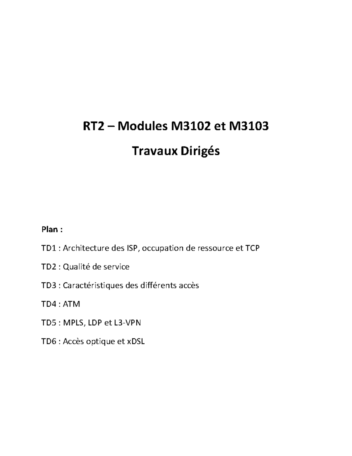 TD M3102-03 - Travaux Dirigés et Pratiques WAN - RT2 – Modules M3102 et ...