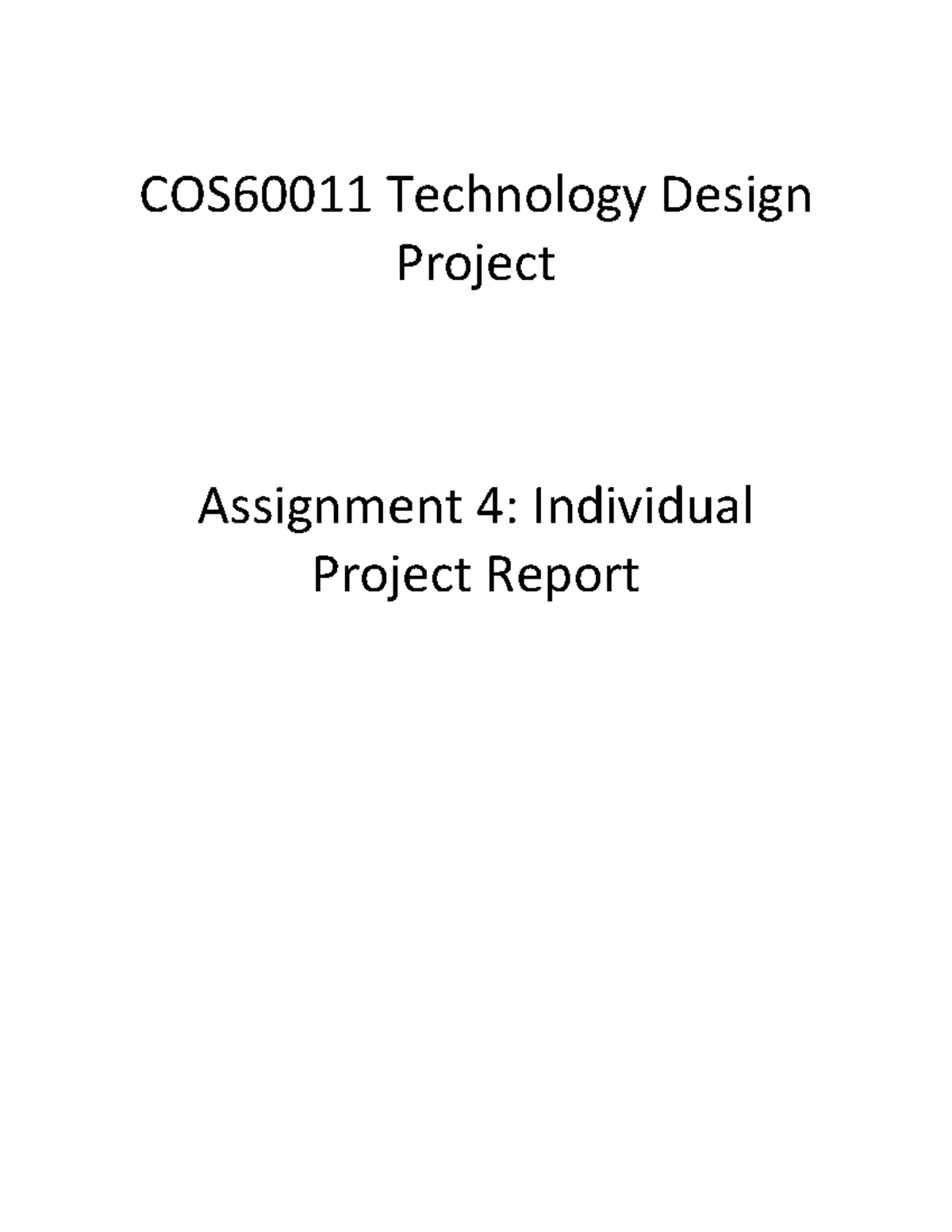 Final Report sample - Hdhd - COS60011 Technology Design Project ...