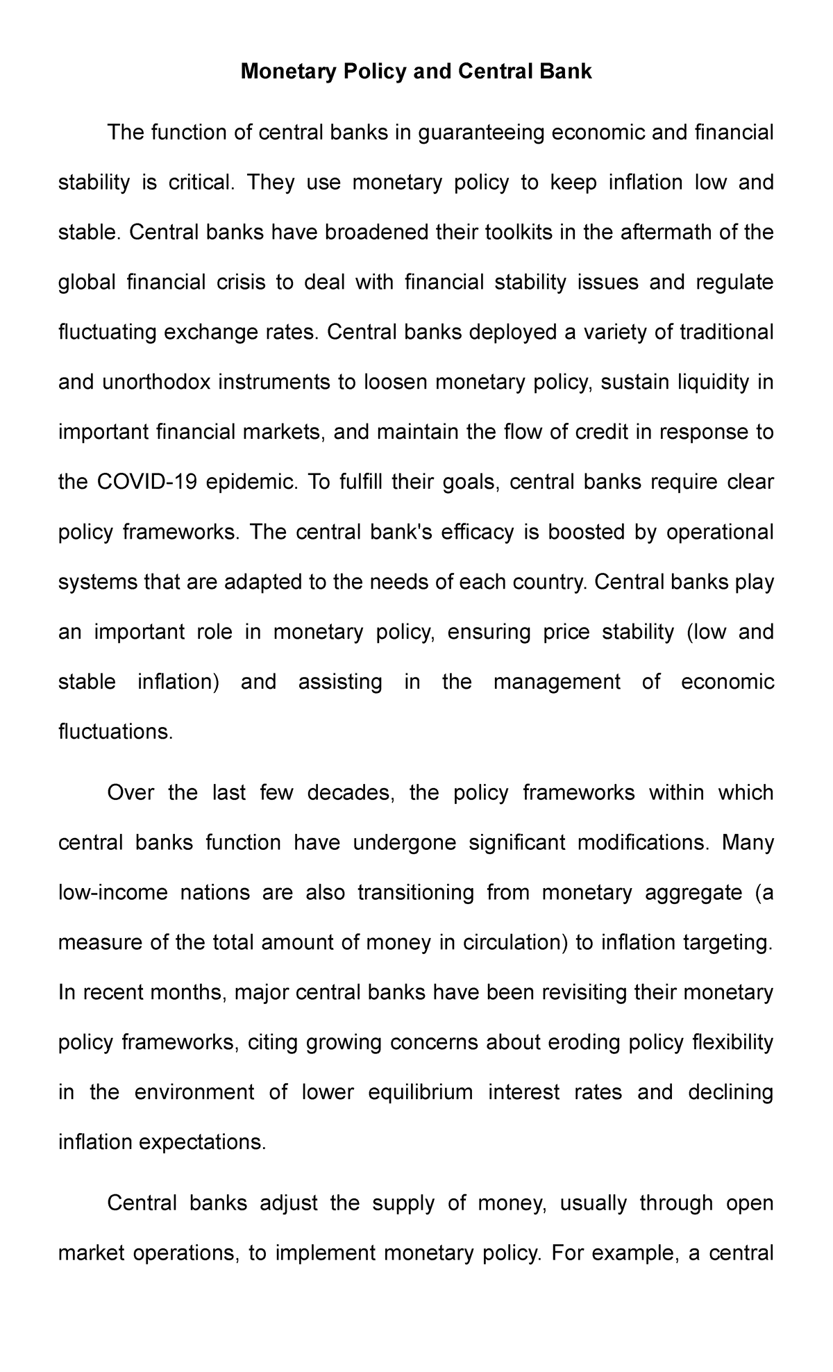 Monetary Policy and Central Bank - They use monetary policy to keep ...