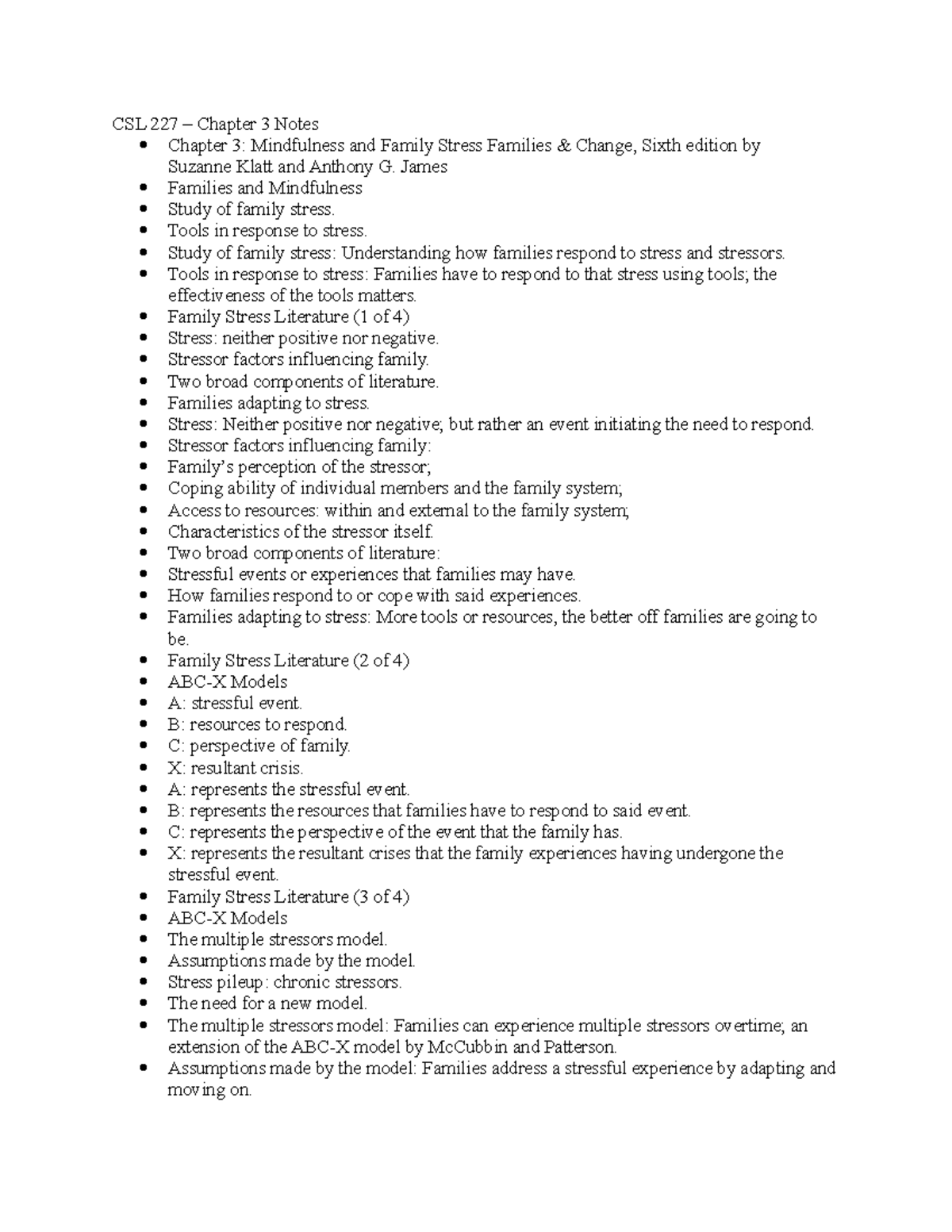 CSL 227 - Chapter 3 Notes - CSL 227 – Chapter 3 Notes Chapter 3 ...