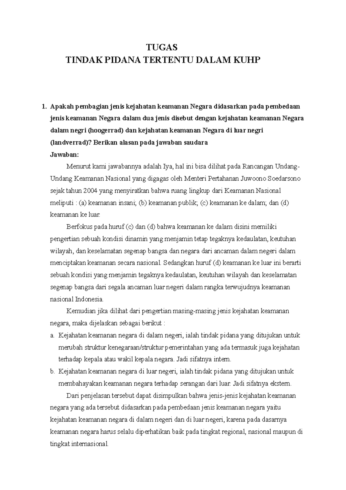 57. Tugas TPT Dalam KUHP - TUGAS TINDAK PIDANA TERTENTU DALAM KUHP ...