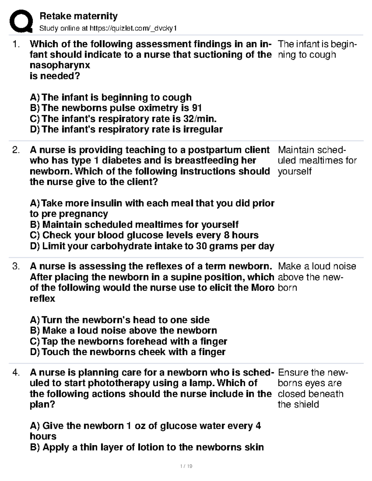 Retake maternity ATI maternal child Study online at quizlet/_dvcky