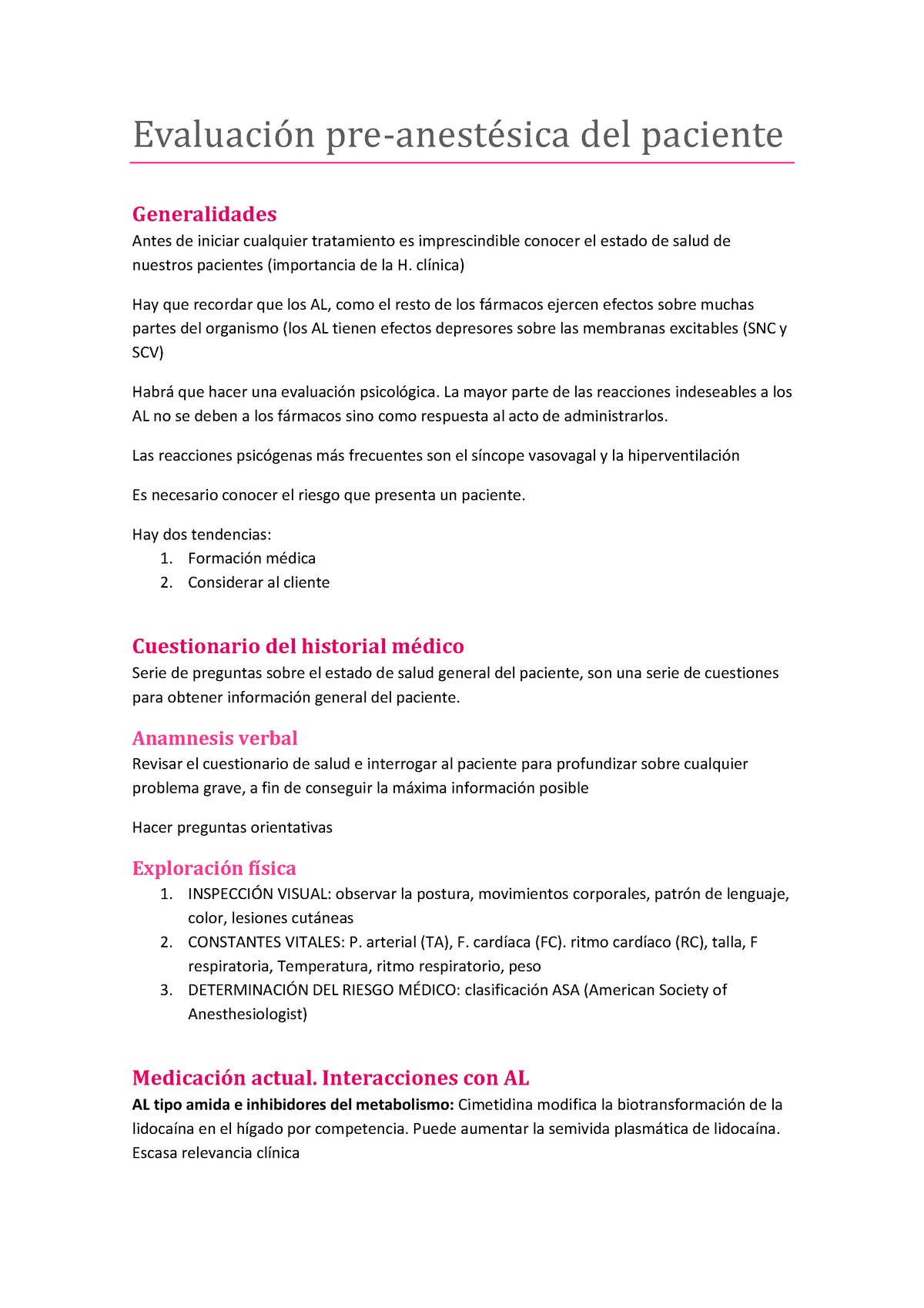 Evaluaci N Pre Anest Sica Del Paciente Evaluaci N Pre Anest Sica Del