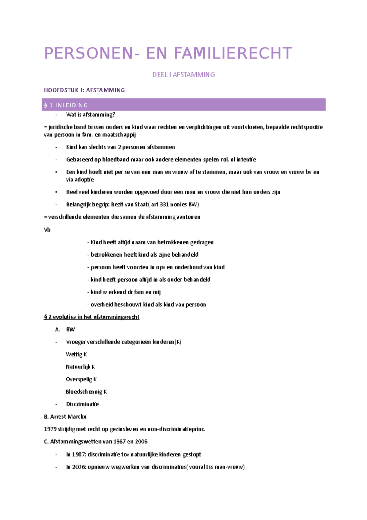 Personen - Pwp En Notities Uit De Les - PERSONEN- EN FAMILIERECHT DEEL ...