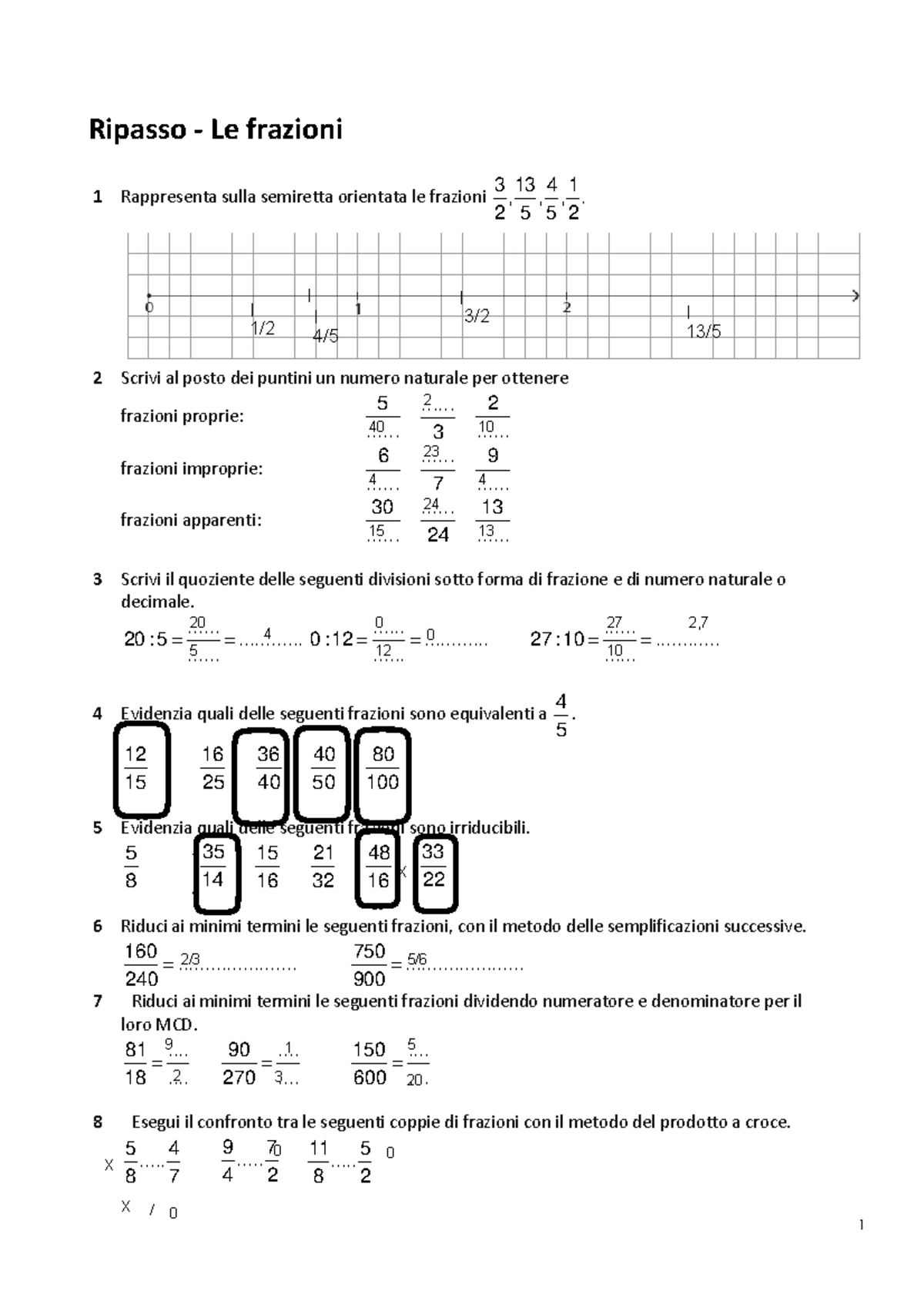 ripasso matematica prima media pdf