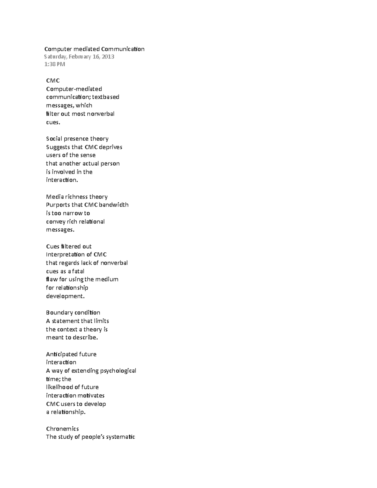 Computer Mediated Communication - Computer mediated Communication ...