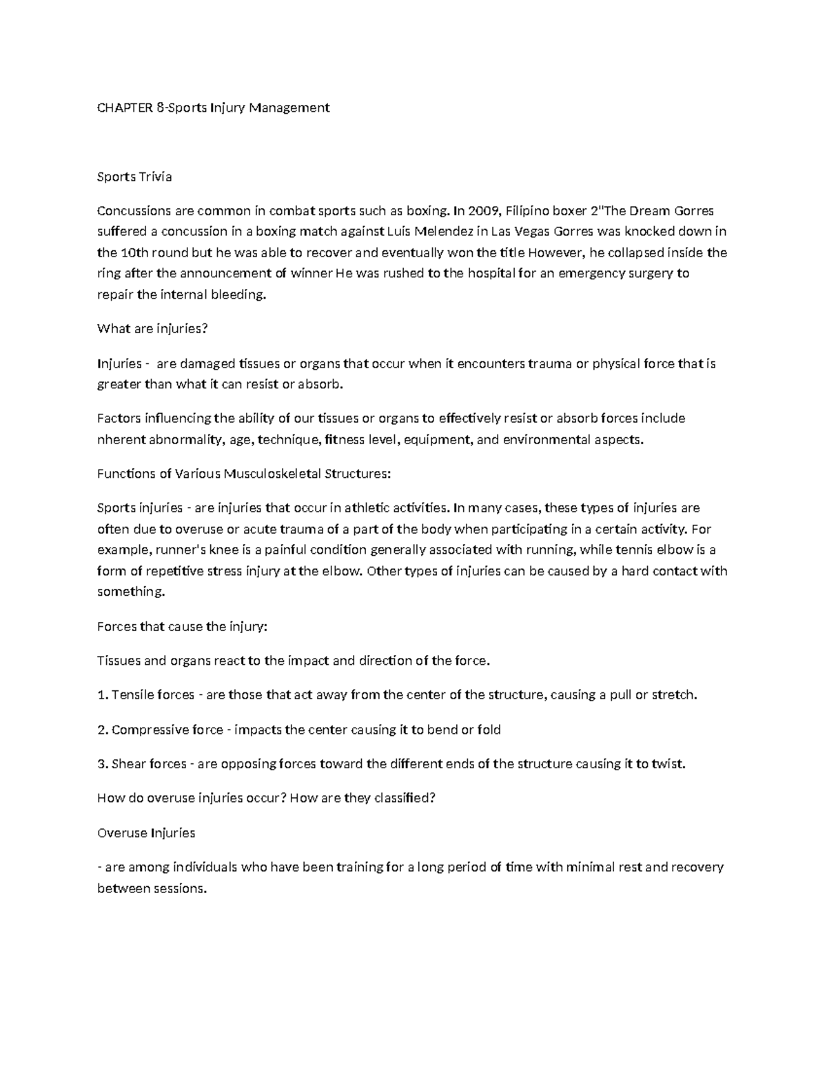 Chapter 8SportWPS Office CHAPTER 8Sports Injury Management Sports