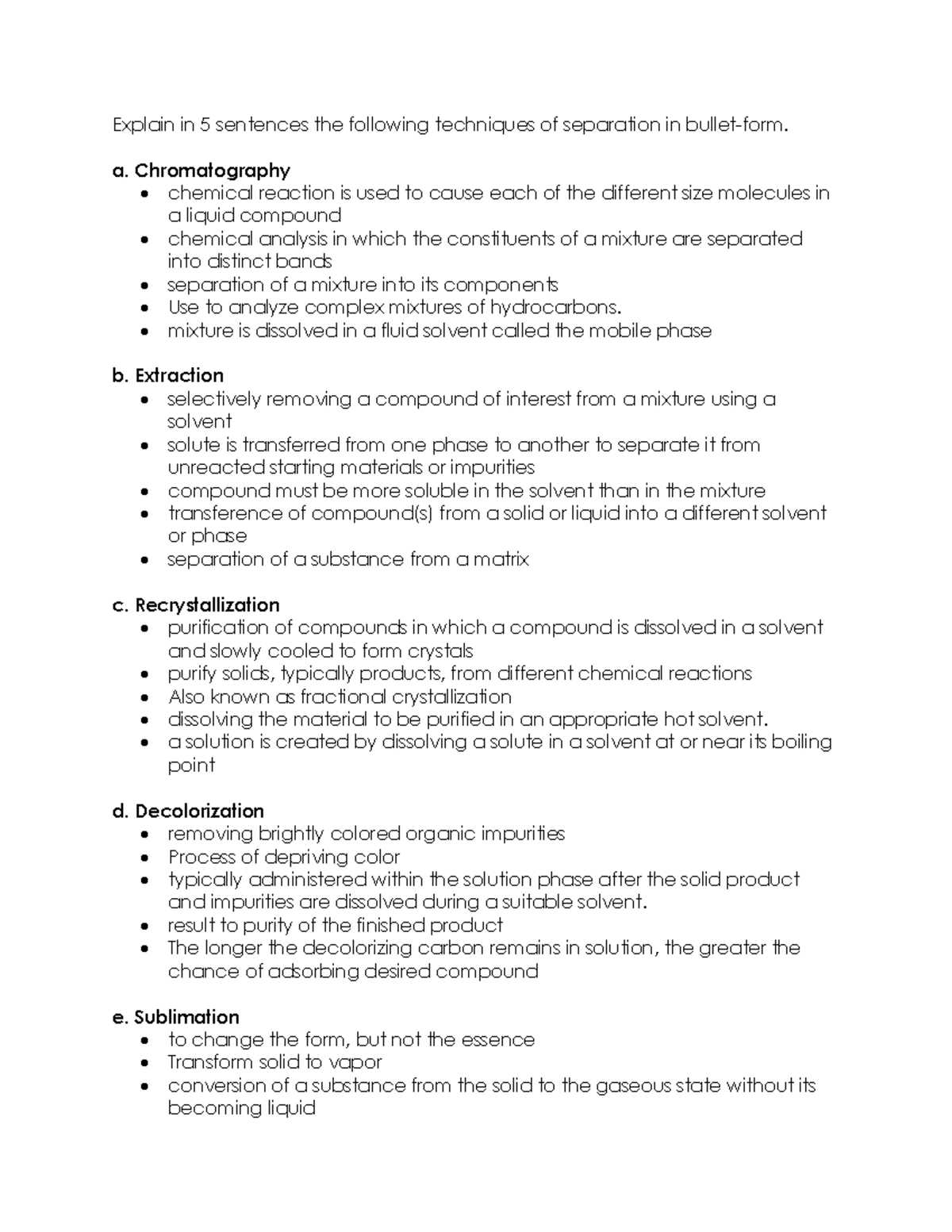 M2 Post Task Lab 1) explain in 5 sentences the ff. techniques of