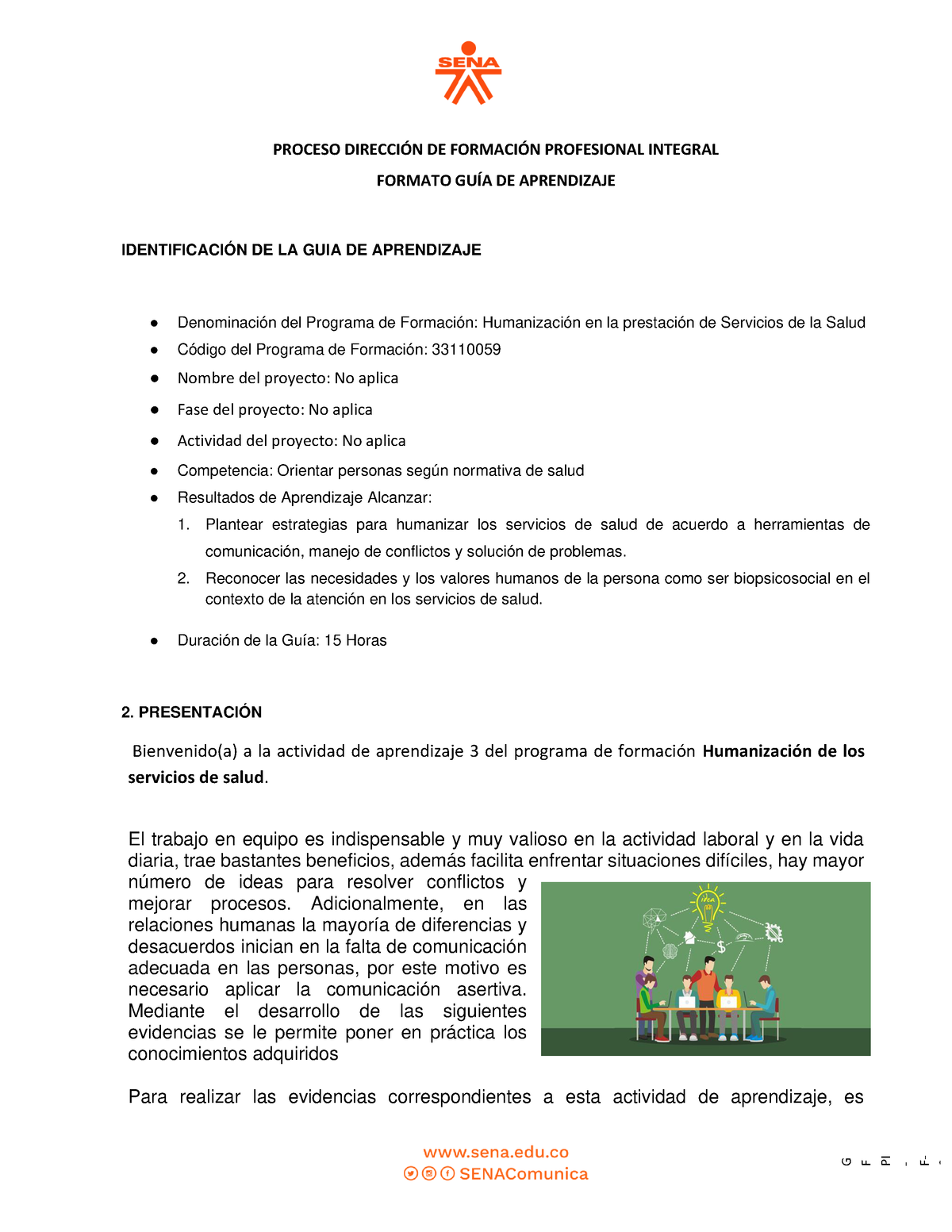 GUIA 2. Humanización Carlos G - PROCESO DIRECCI”N DE FORMACI”N ...