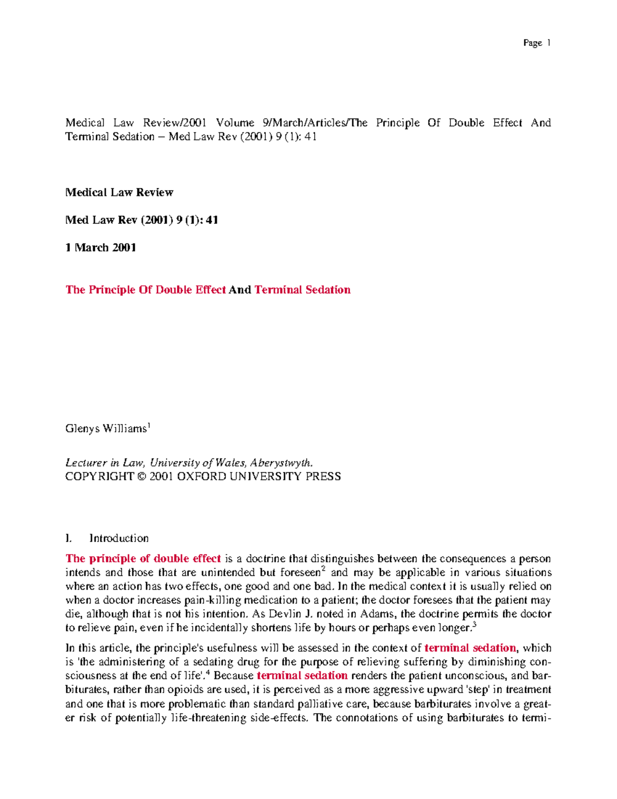 [Glenys] Principle of Double Effect and its Terminal - Medical Law ...