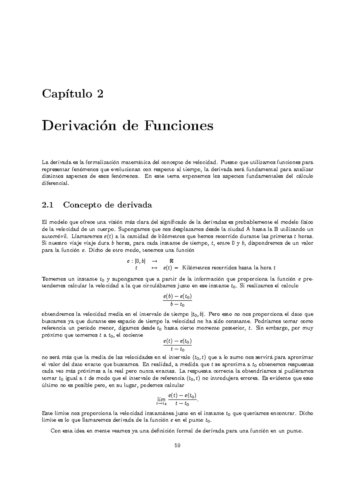 02-derivadas - Apuntes 1 - Cap ́ıtulo 2 Derivaci ́on De Funciones La ...