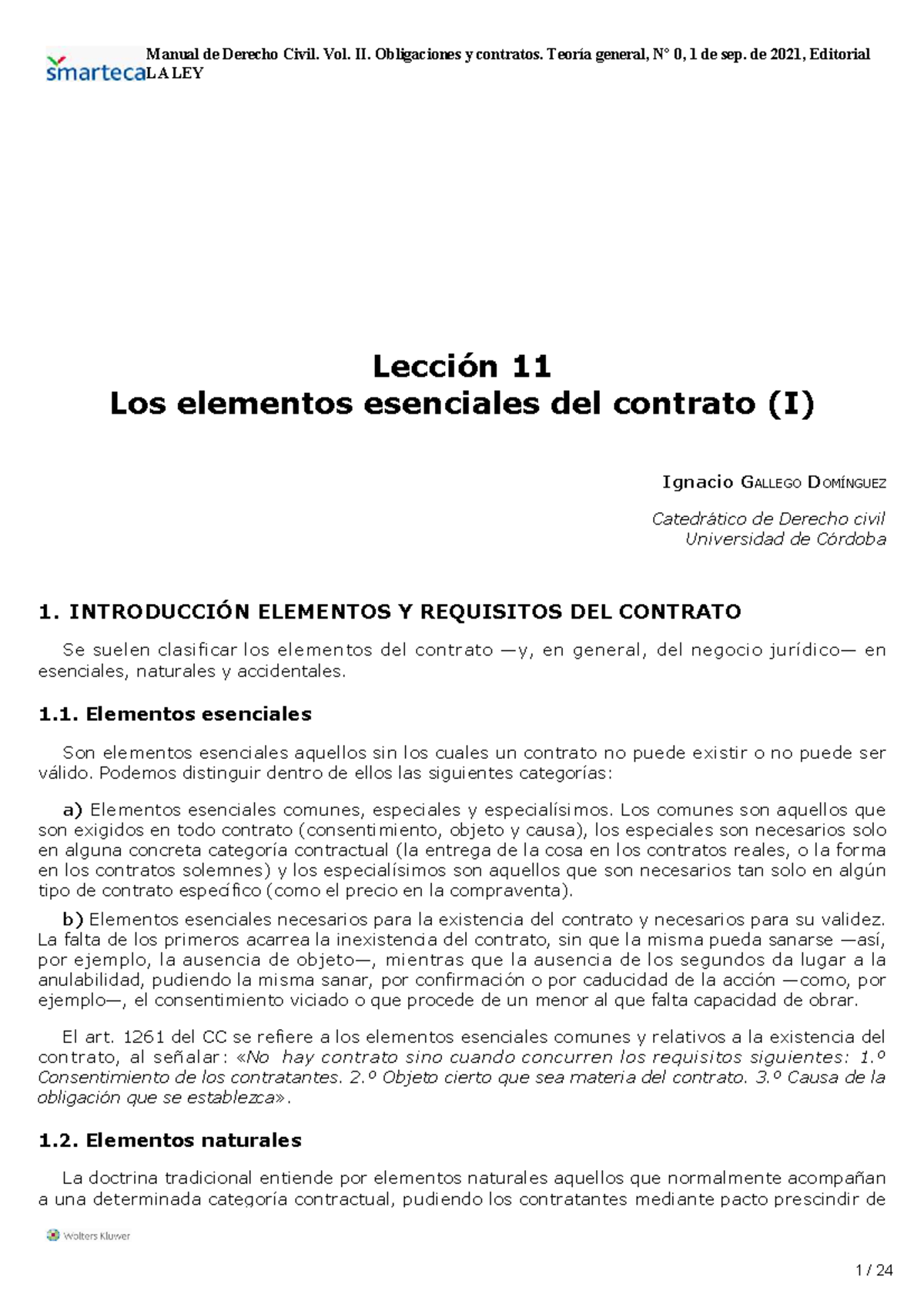 Lección 11 - Manual para derecho de obligaciones - 1. 1. 1. Lección 11 ...