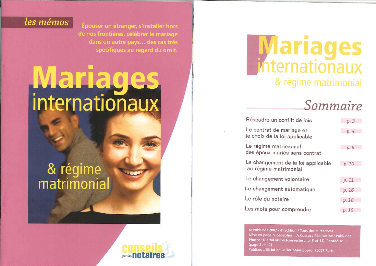 Mariages Internationaux - Droit International Privé - Studocu