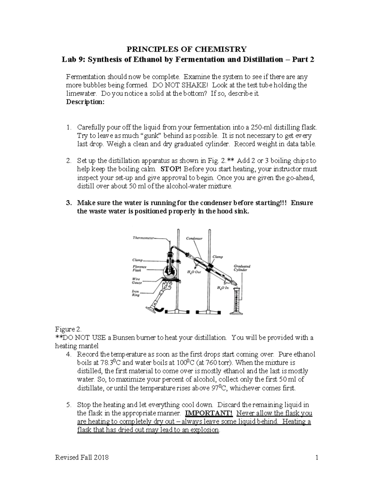 Lab+14 - Fermentation II - PRINCIPLES OF CHEMISTRY Lab 9: Synthesis of ...
