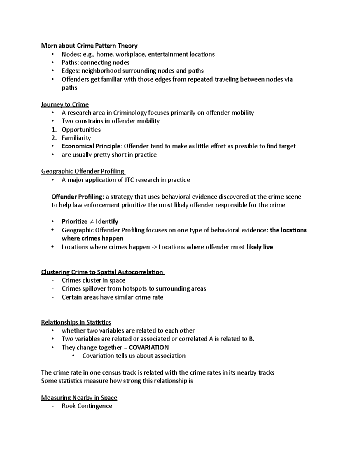 FALL 22 mapping CRJ notes - Morn about Crime Pattern Theory - Nodes: e ...